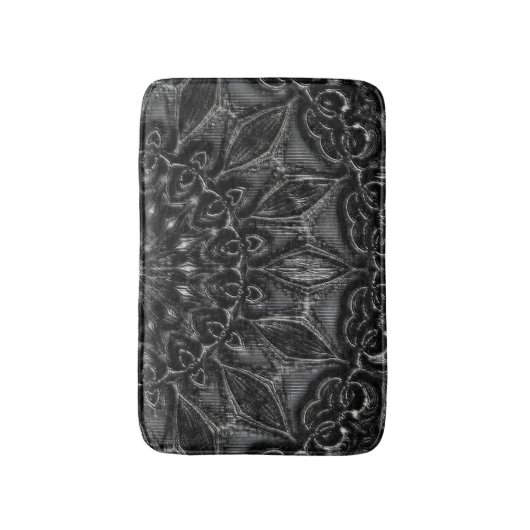 Charcoal Mandala Badematte (Vorderseite Vertikal)