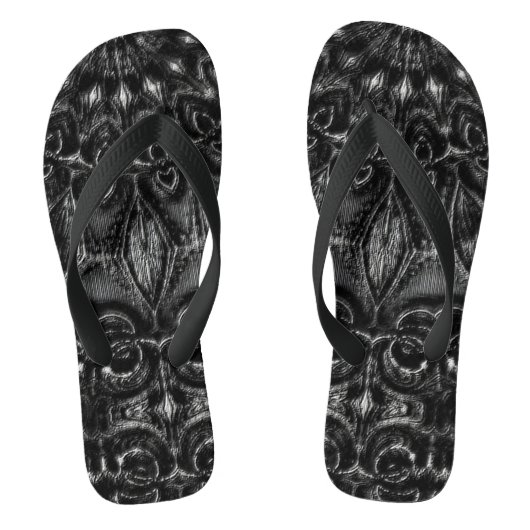 Charcoal Mandala Badesandalen (Fußbett)