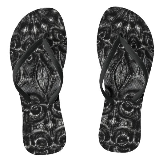 Charcoal Mandala Badesandalen (Fußbett)