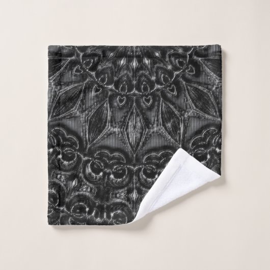 Charcoal Mandala Badhandtuch Set (Waschlappen)