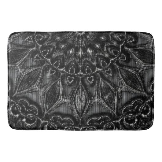 Charcoal Mandala Bath Mat Badematte (Vorderseite)