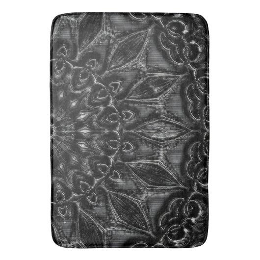 Charcoal Mandala Bath Mat Badematte (Vorderseite Vertikal)