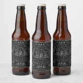 Charcoal Mandala Bierflaschenetikett (Flaschen)