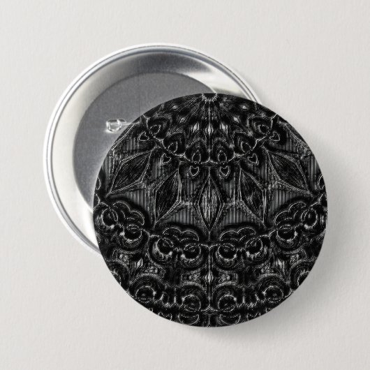 Charcoal Mandala Button (Vorne & Hinten)