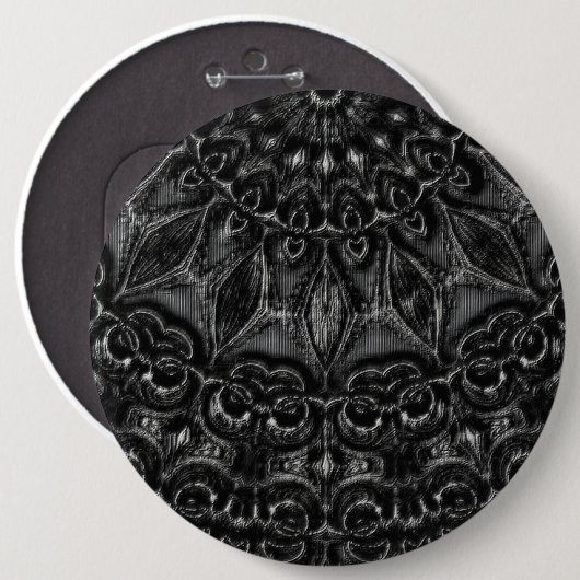Charcoal Mandala Button (Vorne & Hinten)