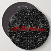 Charcoal Mandala Button (Vorne & Hinten)