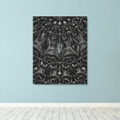 Charcoal Mandala Canvas Print Leinwanddruck (Insitu (Holzboden))