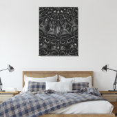 Charcoal Mandala Canvas Print Leinwanddruck (Insitu (Schlafzimmer))