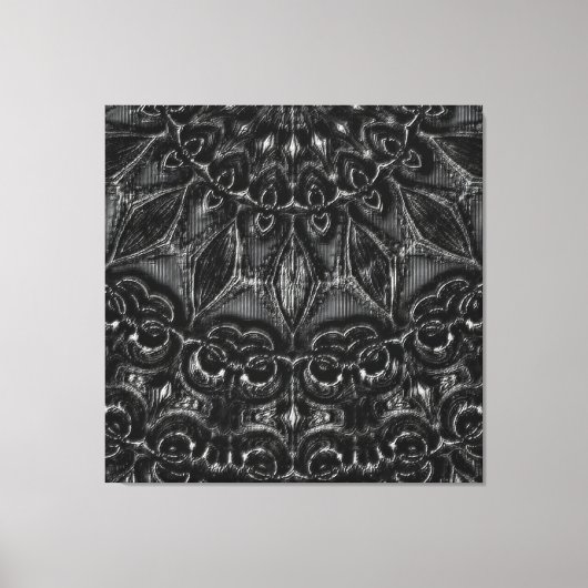 Charcoal Mandala Canvas Print Leinwanddruck (Vorderseite)
