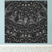 Charcoal Mandala Canvas Print Leinwanddruck (Insitu (Holzboden))