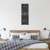 Charcoal Mandala Canvas Print Leinwanddruck (Insitu (Schlafzimmer))