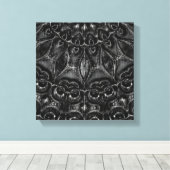 Charcoal Mandala Canvas Print Leinwanddruck (Insitu (Holzboden))