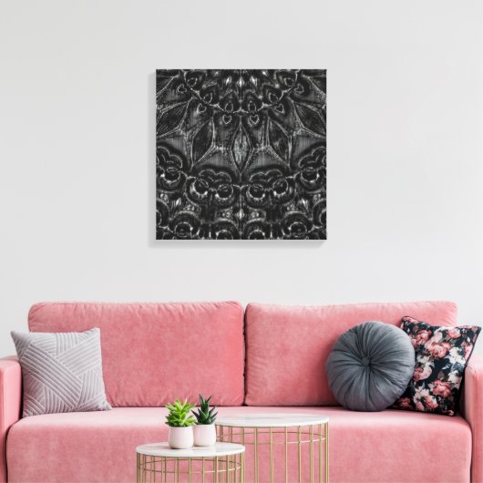 Charcoal Mandala Canvas Print Leinwanddruck (Insitu (Wohnzimmer))