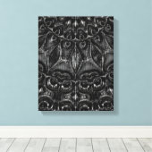 Charcoal Mandala Canvas Print Leinwanddruck (Insitu (Holzboden))