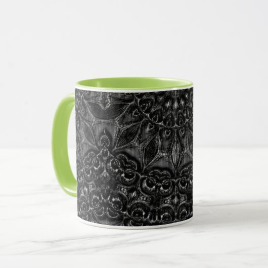 Charcoal Mandala Coffee Tasse (Vorderseite Links)