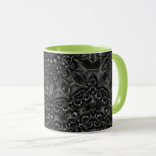 Charcoal Mandala Coffee Tasse (VorderseiteRechts)