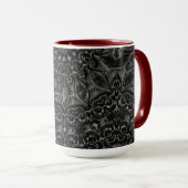 Charcoal Mandala Coffee Tasse (VorderseiteRechts)