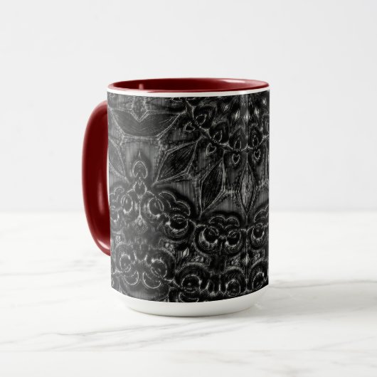 Charcoal Mandala Coffee Tasse (Vorderseite Links)