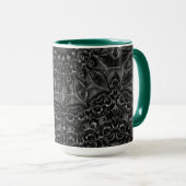 Charcoal Mandala Coffee Tasse (VorderseiteRechts)