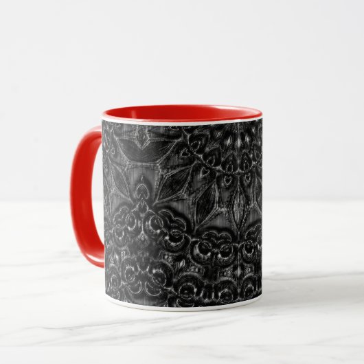Charcoal Mandala Coffee Tasse (Vorderseite Links)