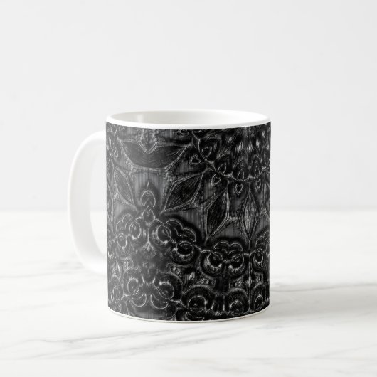 Charcoal Mandala Coffee Tasse (Vorderseite Links)