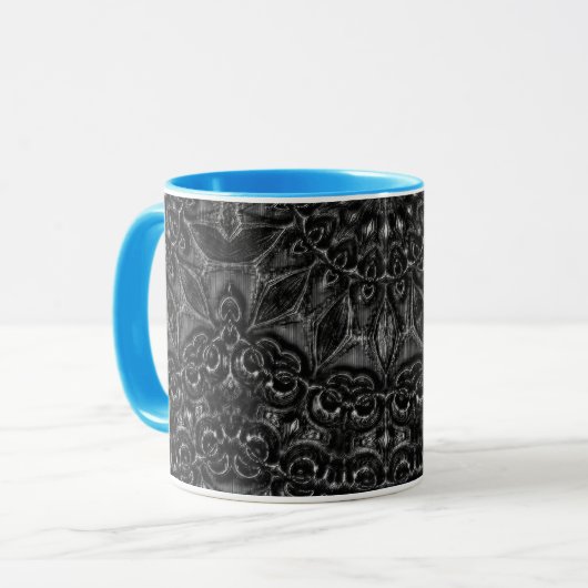 Charcoal Mandala Coffee Tasse (Vorderseite Links)