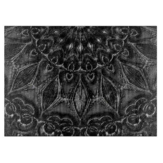 Charcoal Mandala Cutting Board Schneidebrett (Vorderseite)