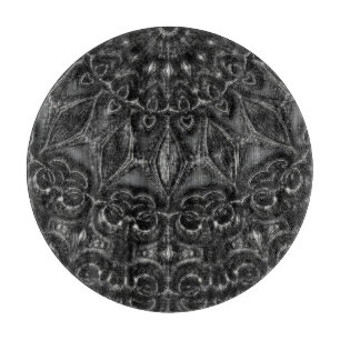 Charcoal Mandala Cutting Board Schneidebrett