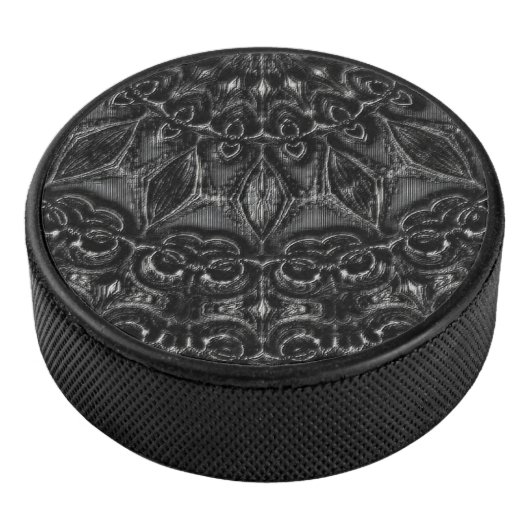 Charcoal Mandala Eishockey Puck (3/4)