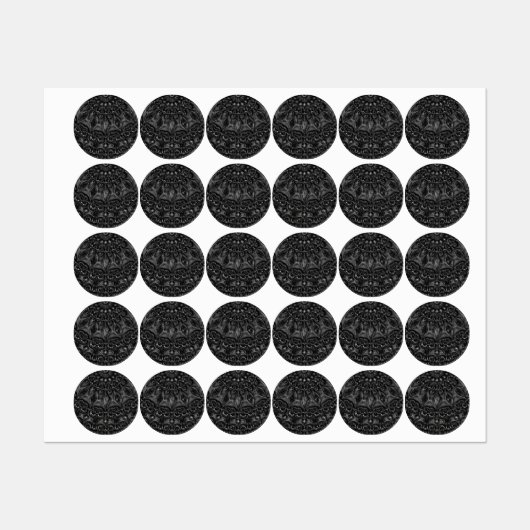 Charcoal Mandala  Etiketten (Blatt)