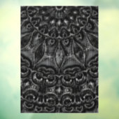 Charcoal Mandala Fensteraufkleber (Blatt 3)