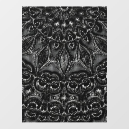 Charcoal Mandala Fensteraufkleber (Blatt)