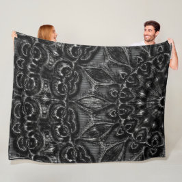 Charcoal Mandala Fleece Blanket