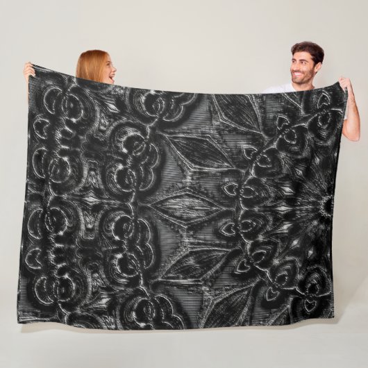 Charcoal Mandala Fleece Blanket (Beispiel)