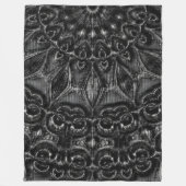 Charcoal Mandala Fleece Blanket (Vorderseite)