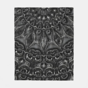 Charcoal Mandala Fleecedecke