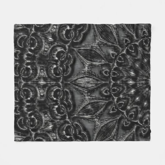 Charcoal Mandala Fleecedecke (Vorderseite (Horizontal))