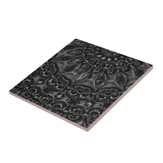 Charcoal Mandala Fliese (Seite)