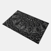 Charcoal Mandala Fußmatte (Schrägansicht)