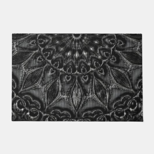Charcoal Mandala Fußmatte (Vorderseite)