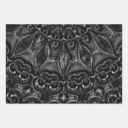 Charcoal Mandala Geschenkpapier Set (Vorderseite 2)