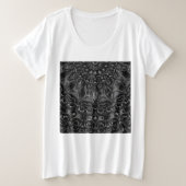 Charcoal Mandala Große Größe T-Shirt (Design vorne)