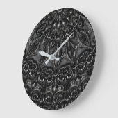 Charcoal Mandala Große Wanduhr (Winkel)
