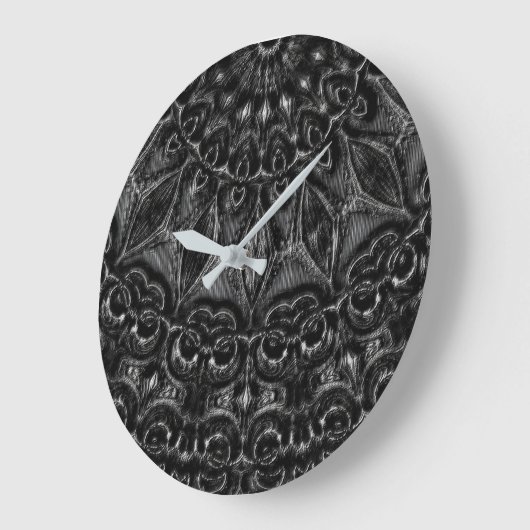 Charcoal Mandala Große Wanduhr (Winkel)
