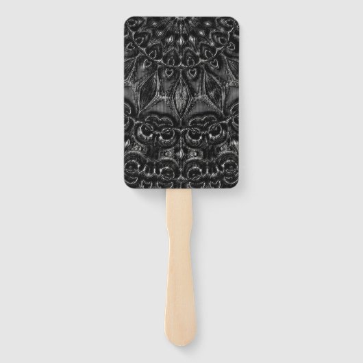 Charcoal Mandala Hand Fan Fächer (Rückseite)