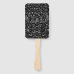 Charcoal Mandala Hand Fan Fächer