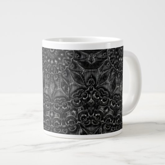 Charcoal Mandala Jumbo-Tasse (Vorderseite Rechts)