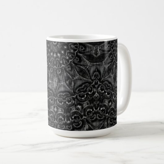 Charcoal Mandala Kaffeetasse (VorderseiteRechts)