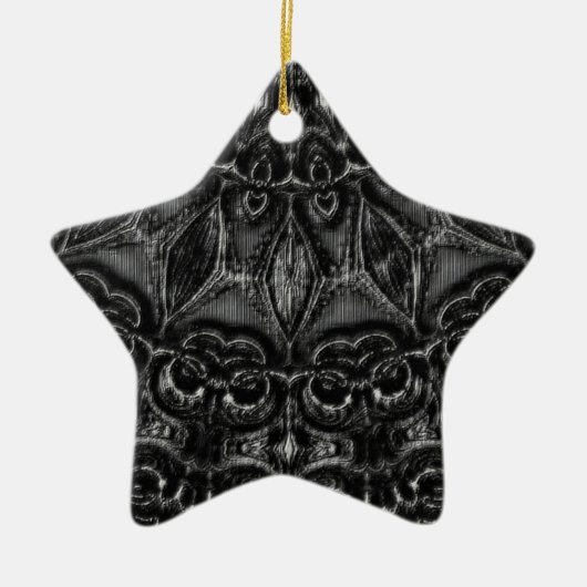 Charcoal Mandala Keramik Ornament (Vorne)