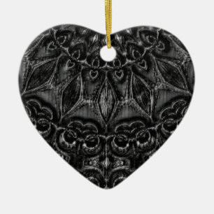 Charcoal Mandala Keramik Ornament